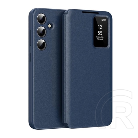 Gigapack Samsung Galaxy A55 5G (SM-A556) tok álló (aktív flip, oldalra nyíló, smart view cover) sötétkék