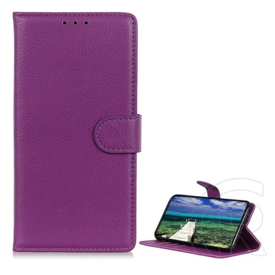 Gigapack Samsung Galaxy A55 5G (SM-A556) tok álló, bőr hatású (flip, oldalra nyíló, asztali tartó, prémium) lila