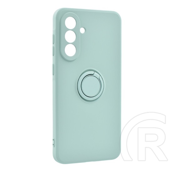 Gigapack Samsung Galaxy A56 5G (SM-A566) szilikon telefonvédő (tartógyűrű, plüss belső, mágneses, kameravédő) mentakék