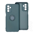 Gigapack Samsung Galaxy A56 5G (SM-A566) szilikon telefonvédő (tartógyűrű, plüss belső, mágneses, kameravédő) sötétzöld