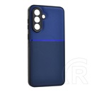 Gigapack Samsung Galaxy A56 5G (SM-A566) szilikon telefonvédő (ütésálló, mágneses, bőr hatású hátlap, csíkos) sötétkék