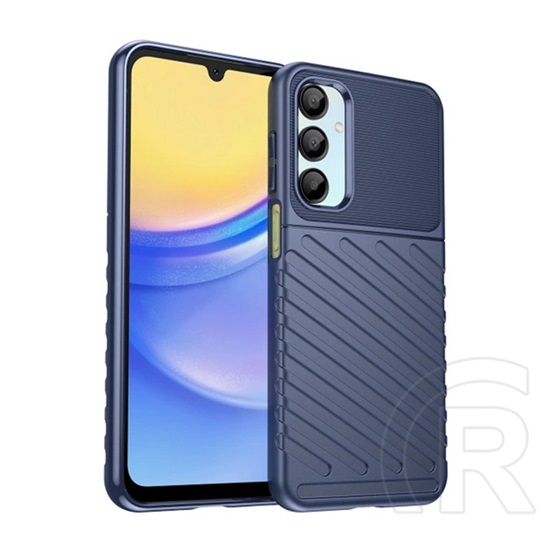 Gigapack Samsung Galaxy A56 5G (SM-A566) szilikon telefonvédő (ütésállóság, csíkos, dombor minta) sötétkék