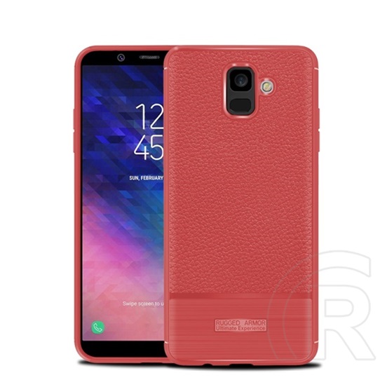 Gigapack Samsung Galaxy A6 (2018) SM-A600F szilikon telefonvédő (közepesen ütésálló, szálcsiszolt) piros