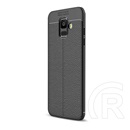 Gigapack Samsung Galaxy A6 (2018) Szilikon telefonvédő (bőr hatású, varrás minta, fekete)