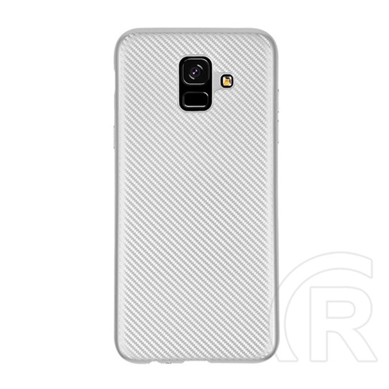 Gigapack Samsung Galaxy A6 (2018) Szilikon telefonvédő (karbon minta, ezüst)