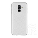Gigapack Samsung Galaxy A6+ (2018) Szilikon telefonvédő (karbon minta, ezüst)