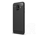 Gigapack Samsung Galaxy A6 (2018) Szilikon telefonvédő (légpárnás sarok, szálcsiszolt, karbon minta, fekete)