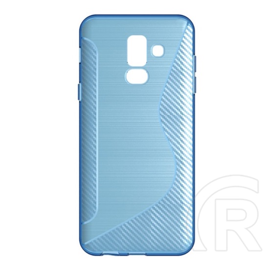 Gigapack Samsung Galaxy A6+ (2018) szilikon telefonvédő (S-line, karbon minta, világoskék)