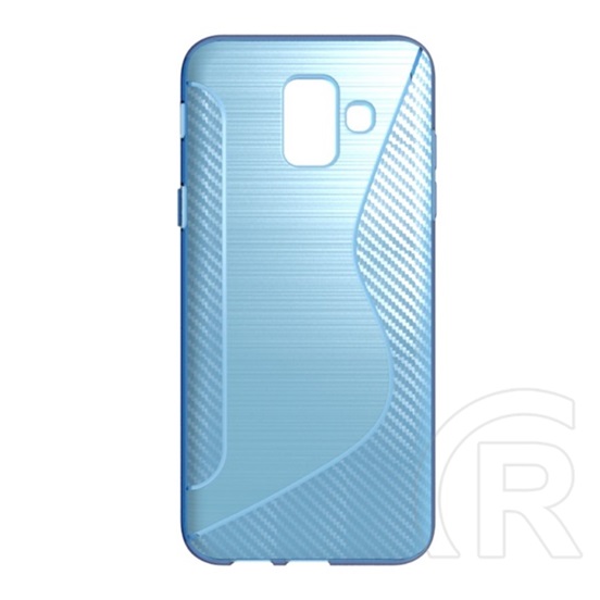 Gigapack Samsung Galaxy A6 (2018) szilikon telefonvédő (S-line, karbon minta, világoskék)