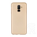 Gigapack Samsung Galaxy A6+ (2018) szilikon telefonvédő (karbon minta, arany)