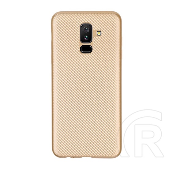 Gigapack Samsung Galaxy A6+ (2018) szilikon telefonvédő (karbon minta, arany)
