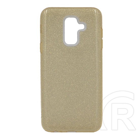 Gigapack Samsung Galaxy A6+ (2018) szilikon telefonvédő (műanyag belső, csillogó hátlap, arany)