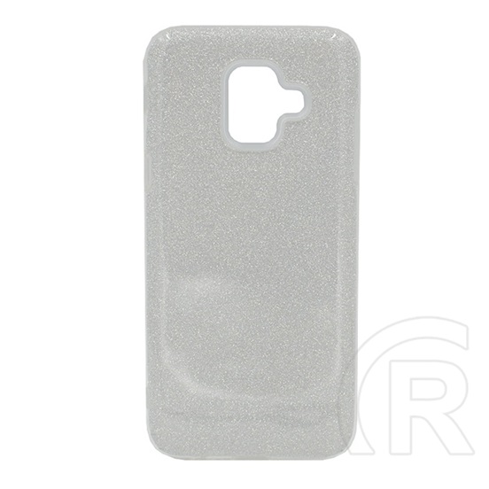 Gigapack Samsung Galaxy A6 (2018) szilikon telefonvédő (műanyag belső, csillogó hátlap, ezüst)