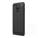 Gigapack Samsung Galaxy A6+ Szilikon telefonvédő (légpárnás sarok, szálcsiszolt, karbon minta, fekete)