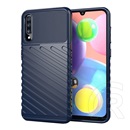Gigapack Samsung Galaxy A70 (SM-A705F) szilikon telefonvédő (közepesen ütésálló, csíkos, dombor minta) sötétkék