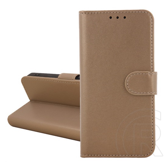 Gigapack Samsung Galaxy A71 (SM-A715F) tok álló, bőr hatású (flip, oldalra nyíló, kártyazseb, asztali tartó) arany