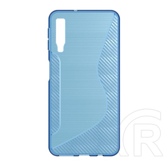 Gigapack Samsung Galaxy A7 (2018) SM-A750F szilikon telefonvédő (S-line, karbon minta) kék
