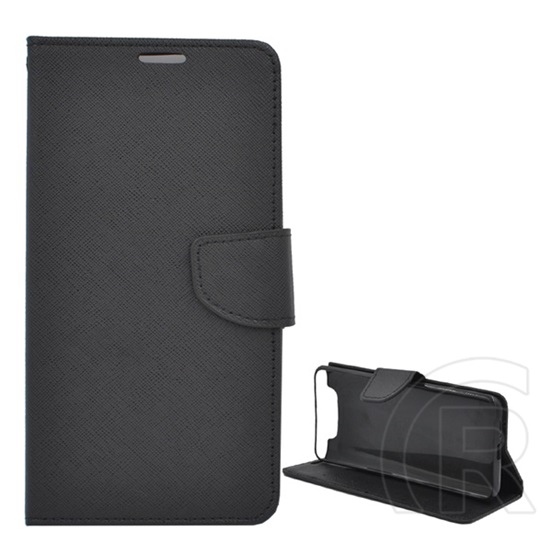 Gigapack Samsung Galaxy A80 (SM-A805F) tok álló (Flip, oldalra nyíló, textil minta) fekete