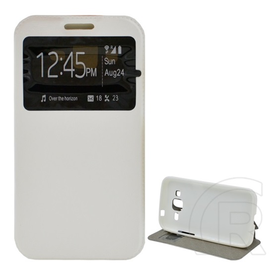Gigapack Samsung Galaxy Core Prime LTE (SM-G361) tok álló (Flip, oldalra nyíló, S-View Cover) fehér