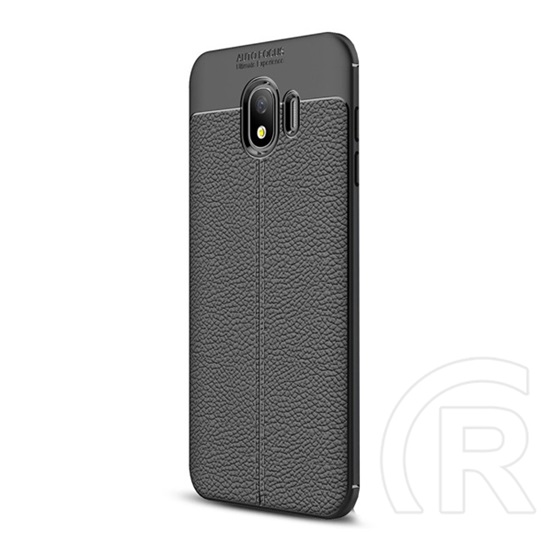 Gigapack Samsung Galaxy J4 (2018) Szilikon telefonvédő (bőr hatású, varrás minta, fekete)