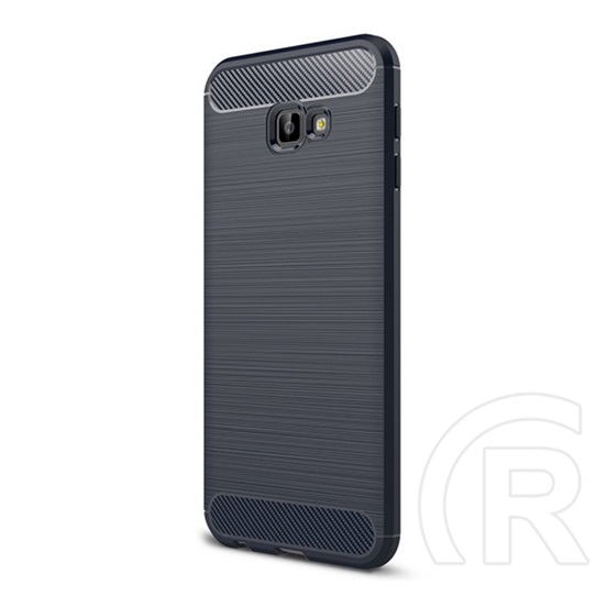 Gigapack Samsung Galaxy J4+ Szilikon telefonvédő (légpárnás sarok, szálcsiszolt, karbon minta, sötétkék)