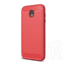 Gigapack Samsung Galaxy J5 (2017) Szilikon telefonvédő (légpárnás sarok, szálcsiszolt, karbon minta, piros)
