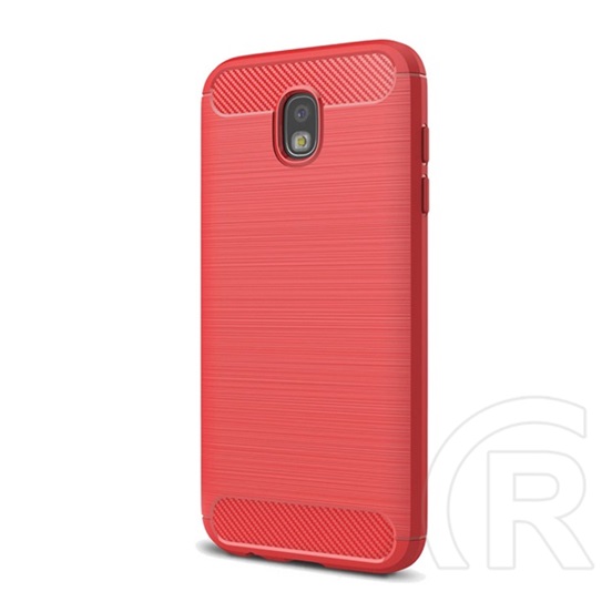 Gigapack Samsung Galaxy J5 (2017) Szilikon telefonvédő (légpárnás sarok, szálcsiszolt, karbon minta, piros)