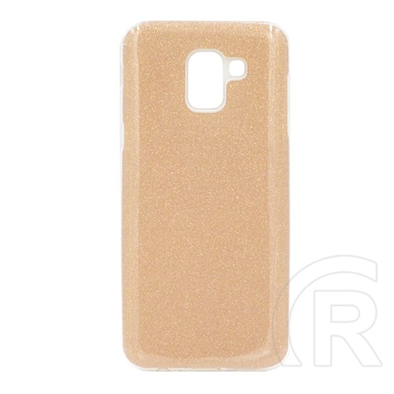 Gigapack Samsung Galaxy J6 (2018) szilikon telefonvédő (műanyag belső, csillogó hátlap, arany)