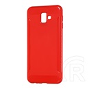 Gigapack Samsung Galaxy J6 Plus (SM-J610F) szilikon telefonvédő (közepesen ütésálló, karbon minta) piros