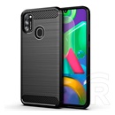 Gigapack Samsung Galaxy M21 (SM-M215f) szilikon telefonvédő (közepesen ütésálló, szálcsiszolt, karbon minta) fekete