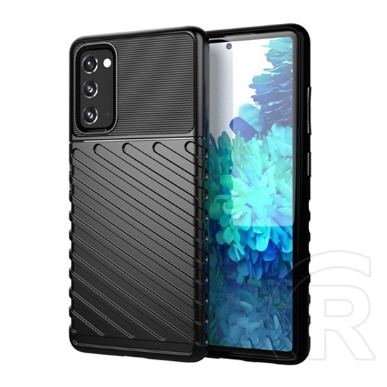 Gigapack Samsung Galaxy S20 FE (SM-G780) szilikon telefonvédő (közepesen ütésálló, csíkos, dombor minta) fekete