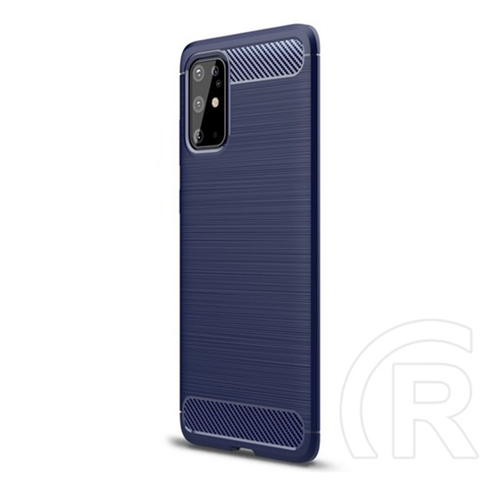 Gigapack Samsung Galaxy S20+ Szilikon telefonvédő (légpárnás sarok, szálcsiszolt, karbon minta, sötétkék)