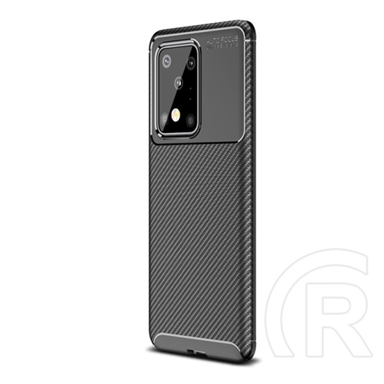 Gigapack Samsung Galaxy S20 Ultra Szilikon telefonvédő (légpárnás sarok, karbon minta, fekete)