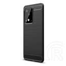 Gigapack Samsung Galaxy S20 Ultra Szilikon telefonvédő (légpárnás sarok, szálcsiszolt, karbon minta, fekete)