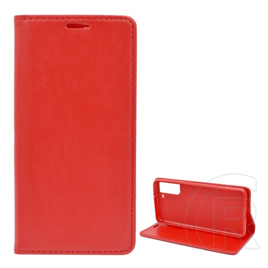 Gigapack Samsung Galaxy S21 Plus (SM-G996) 5G tok álló, bőr hatású (flip, asztali tartó funkció) piros