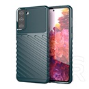 Gigapack Samsung Galaxy S21 Plus (SM-G996) szilikon telefonvédő (közepesen ütésálló, csíkos, dombor minta) sötétzöld