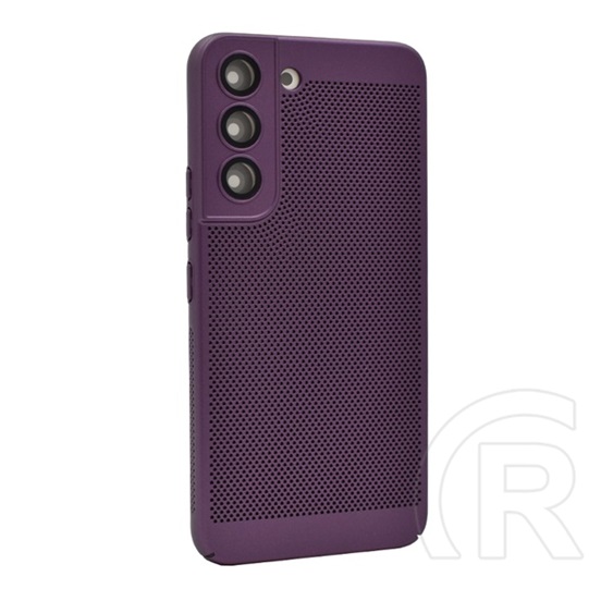 Gigapack Samsung Galaxy S22 5G (SM-S901) műanyag telefonvédő (légáteresztő, lyukacsos minta, kamera védelem) lila