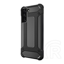 Gigapack Samsung Galaxy S22 5G (SM-S901) műanyag védő (közepesen ütésálló, légpárnás sarok, belső, fémhatás) fekete
