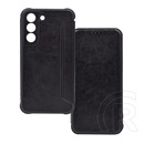 Gigapack Samsung Galaxy S22 5G (SM-S901) tok álló, bőr hatású (flip, légpárnás sarok, kamera védelem) fekete