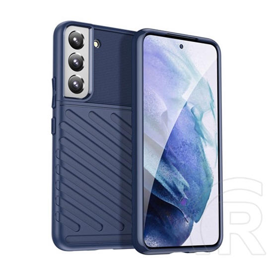 Gigapack Samsung Galaxy S22 Plus 5G (SM-S906) szilikon telefonvédő (közepesen ütésálló, csíkos, dombor minta) sötétkék