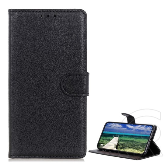 Gigapack Samsung Galaxy S22 Plus 5G (SM-S906) tok álló, bőr hatású (flip, asztali tartó funkció, prémium) fekete