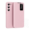 Gigapack Samsung Galaxy S22 (SM-S901) tok álló (aktív flip, oldalra nyíló, smart view cover) rózsaszín