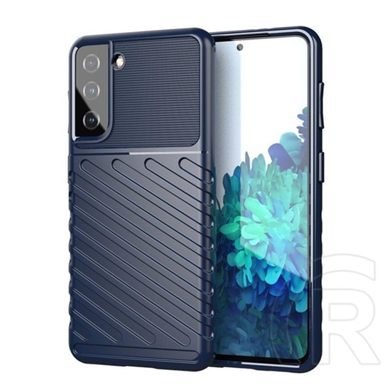 Gigapack Samsung Galaxy S23 Plus (SM-S916) szilikon telefonvédő (közepesen ütésálló, csíkos, dombor minta) sötétkék