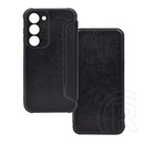 Gigapack Samsung Galaxy S23 Plus (SM-S916) tok álló, bőr hatású (flip, légpárnás sarok, kamera védelem) fekete