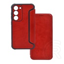 Gigapack Samsung Galaxy S23 Plus (SM-S916) tok álló, bőr hatású (flip, légpárnás sarok, kamera védelem) piros