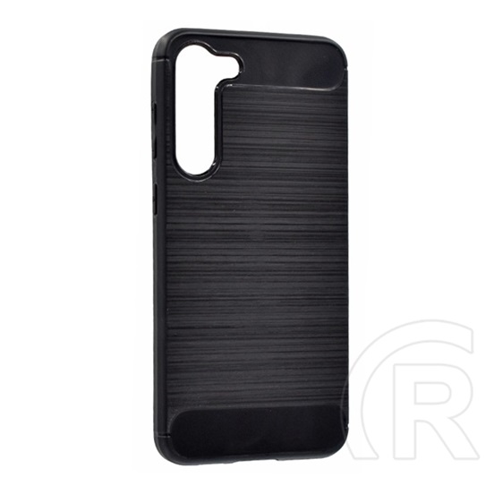 Gigapack Samsung Galaxy S23 Plus (SM-S916) védő (közepesen ütésálló, légpárnás sarok, szálcsiszolt, karbon minta) fekete
