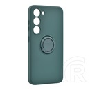Gigapack Samsung Galaxy S23 Plus (SM-S916) védő (telefontartó gyűrű, mikrofiber plüss belső, kamera védelem) sötétzöld