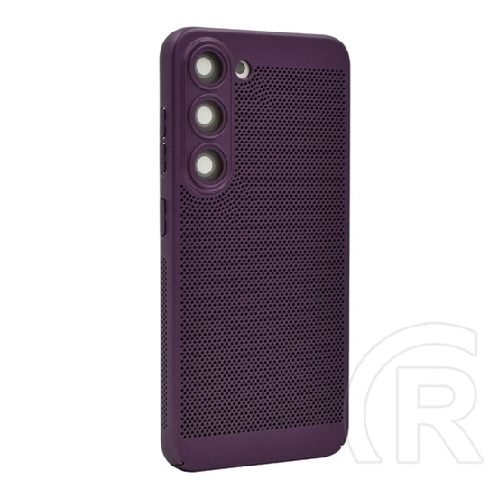 Gigapack Samsung Galaxy S23 (SM-S911) műanyag telefonvédő (légáteresztő, lyukacsos minta, kamera védelem) lila