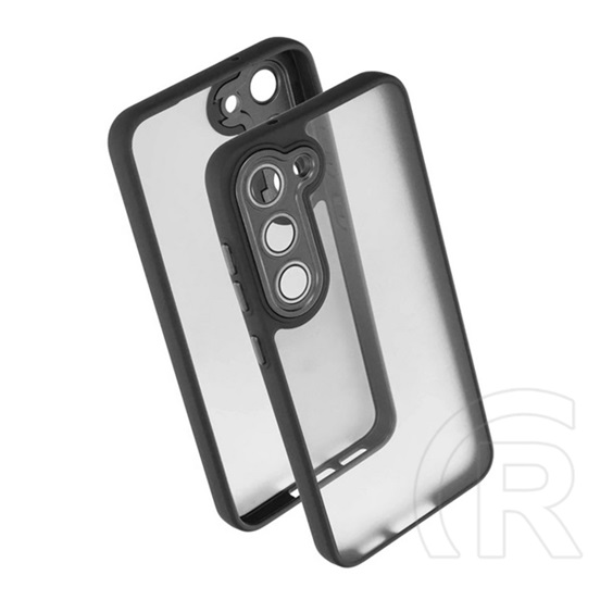 Gigapack Samsung Galaxy S23 (SM-S911) szilikon telefonvédő (ütésállóság, akril hátlap, kameravédő) fekete