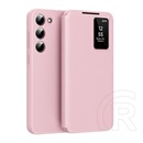 Gigapack Samsung Galaxy S23 (SM-S911) tok álló (aktív flip, oldalra nyíló, smart view cover) rózsaszín